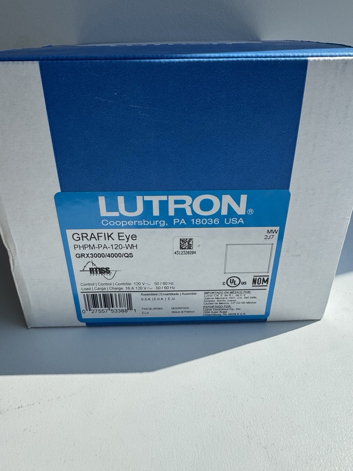 Lutron Grafik Eye GRX3000/4000/QS Phase-Adaptive Power Module PHPM-PA-120-WH