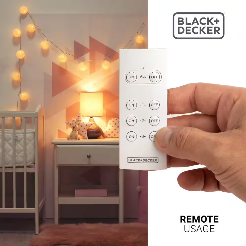 1 Amp to 15 Amp Plug-In Indoor Wireless Remote Control System with 3 Smart Adapt