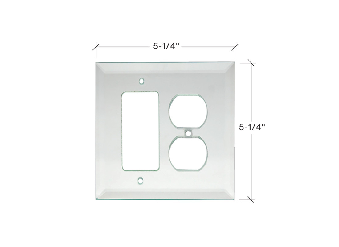 FHC MP18C 5-1/4″ x 5-1/4″ Decora Duplex Clear Glass Mirror Plate