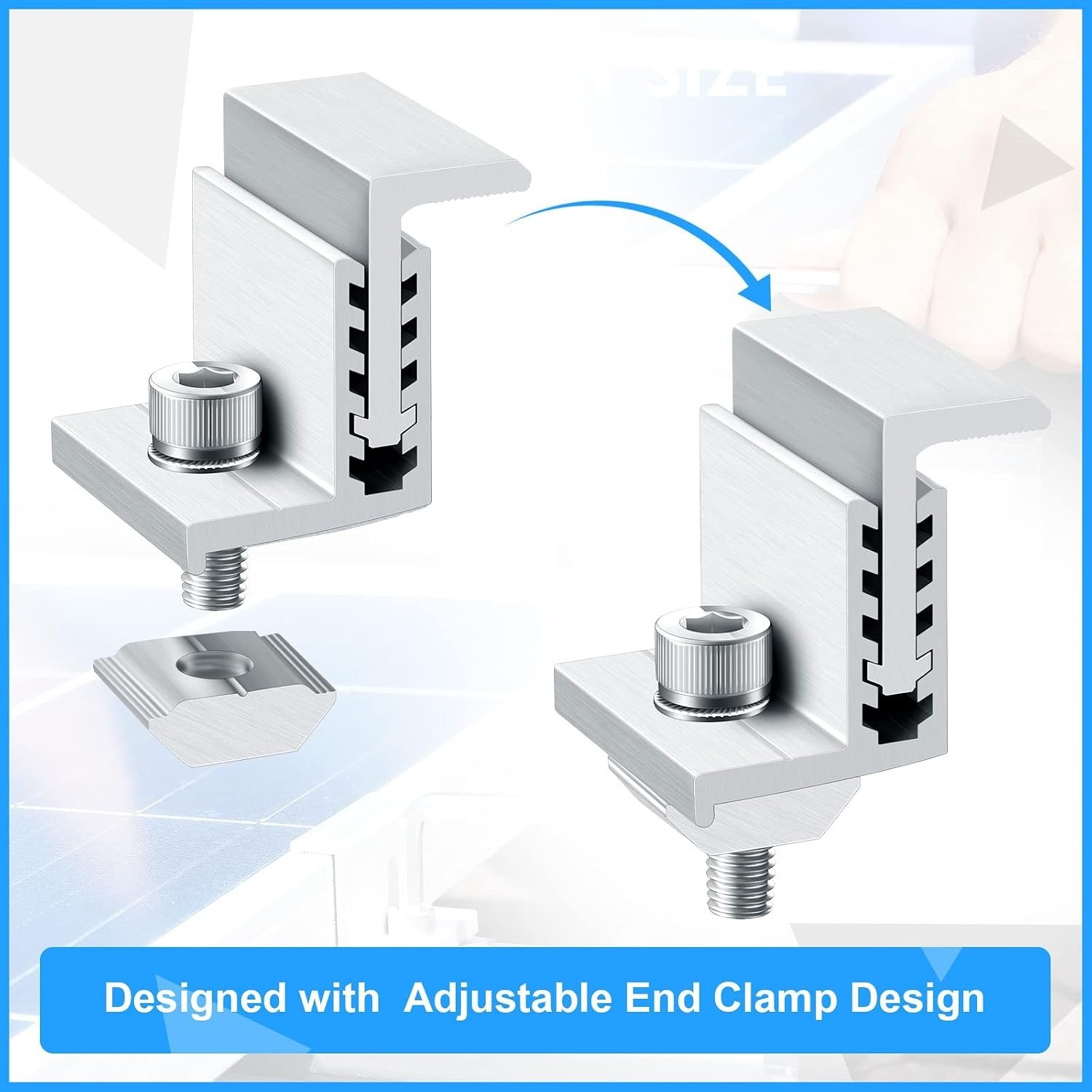Corrosion-Resistant Aluminum Solar Panel Clamps – 20 Pack for Secure Mounting