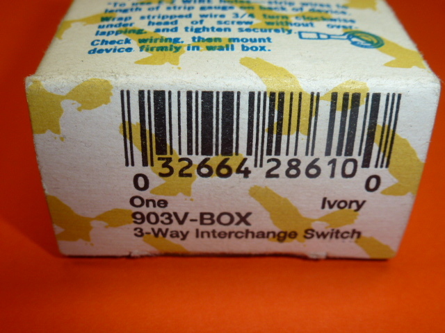 NOS! Eagle 3-WAY SWITCH, #903, “T” RATED, BROWN or IVORY