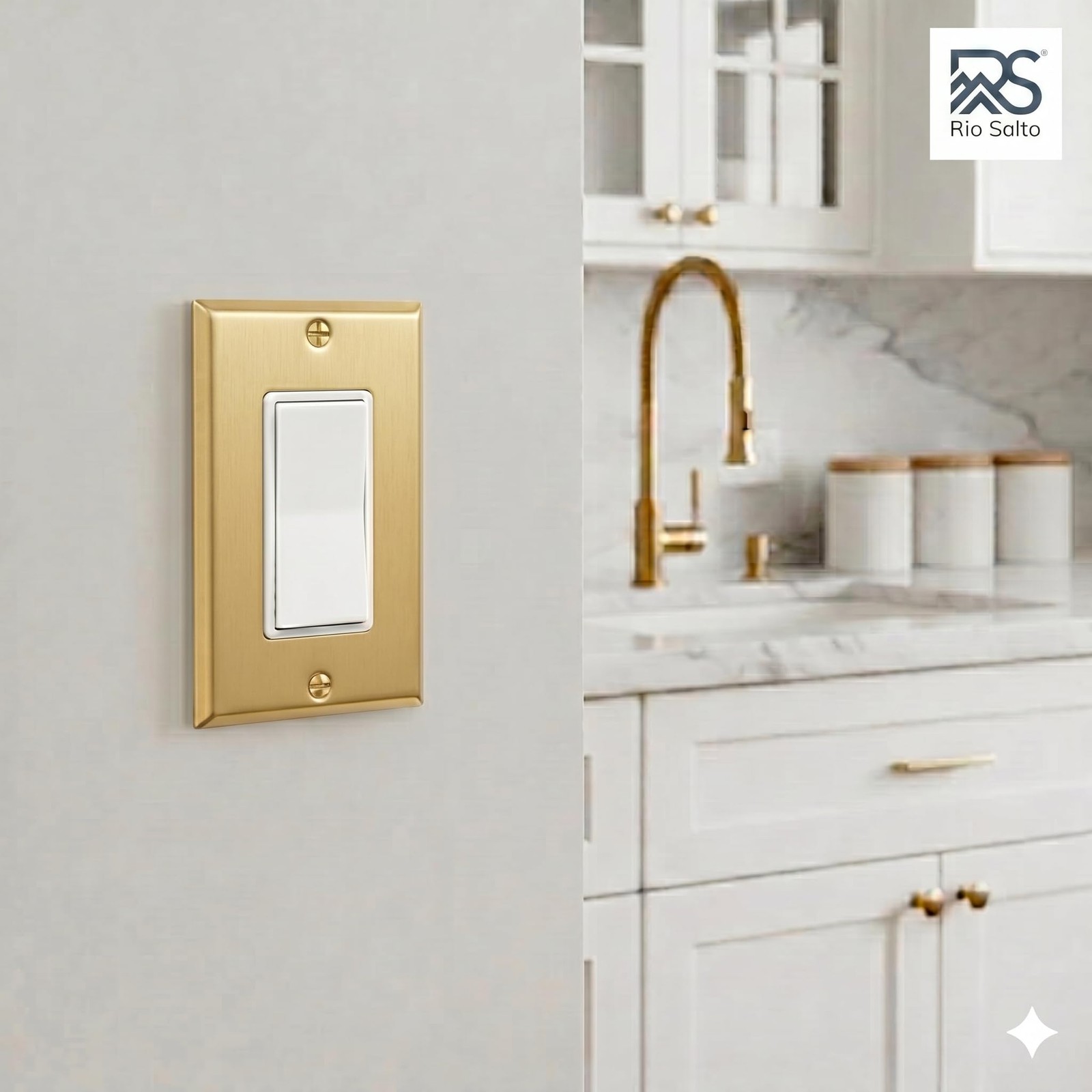 BRASS Signature Collection Brushed Brass Gold Metal Outlet Cover, Decorative …