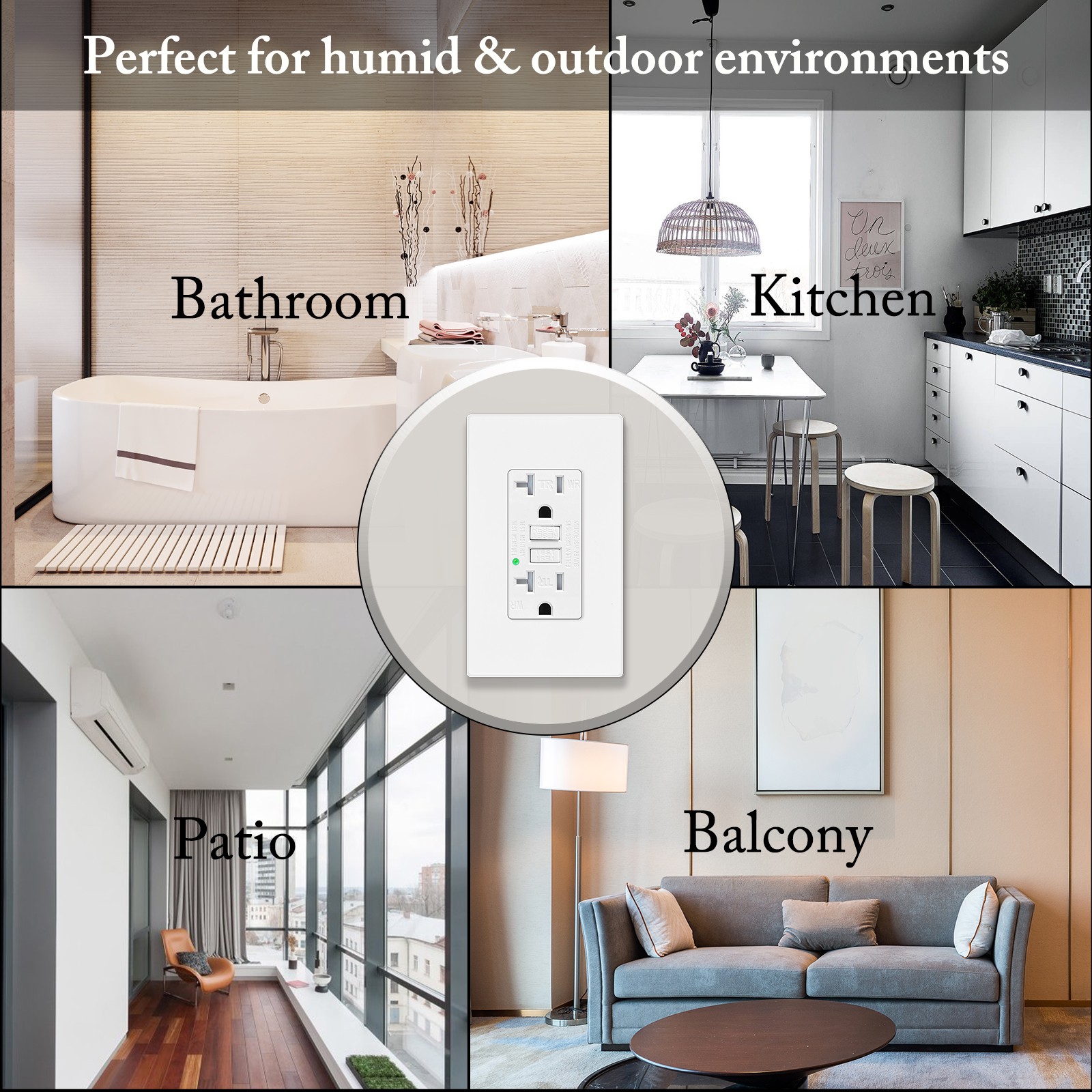 20AMP GFCI Outlet Receptacle Tamper Resistant ETL Listed White GFI TR WR GFCI