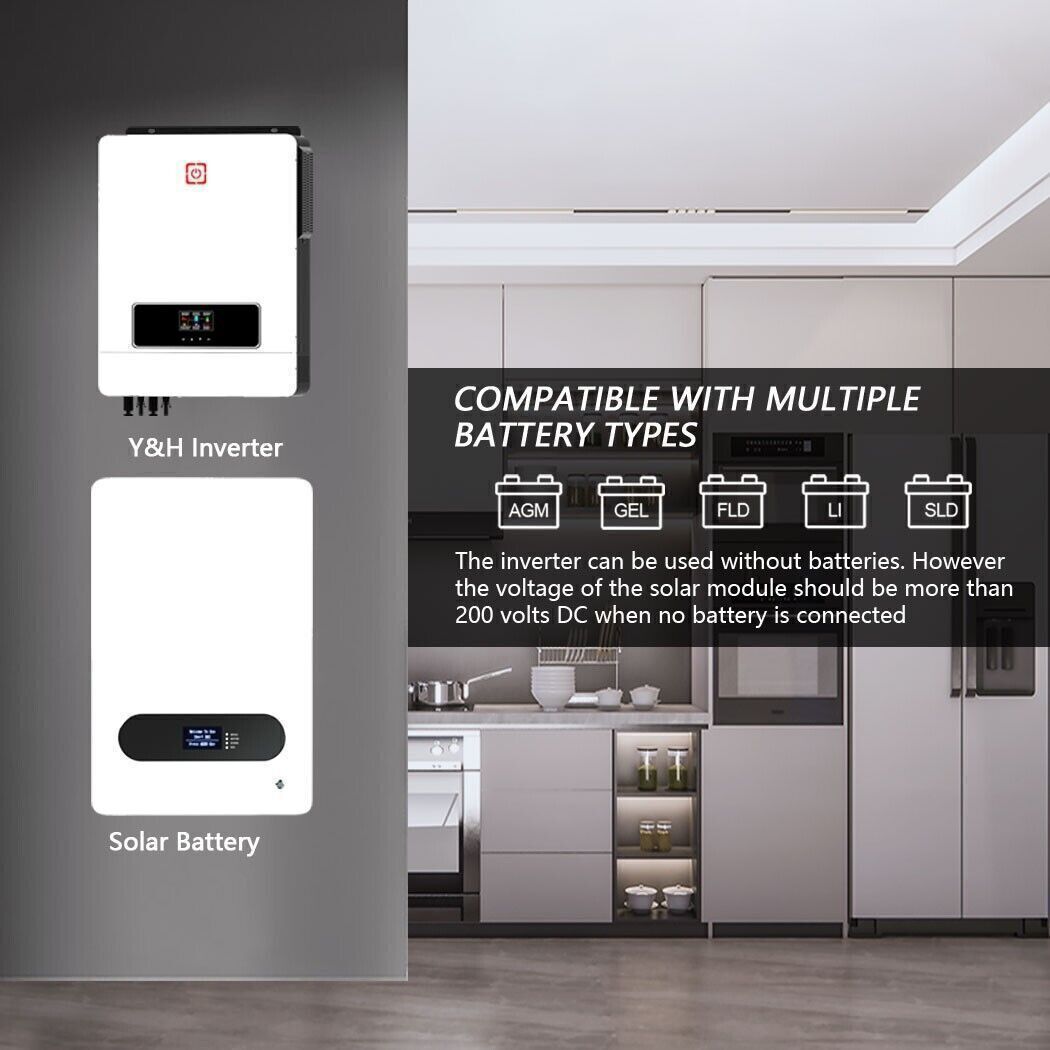10.2KW 48V Solar Hybrid Inverter Dual MPPT Input+Dual AC Output MAX PV 90-450VDC