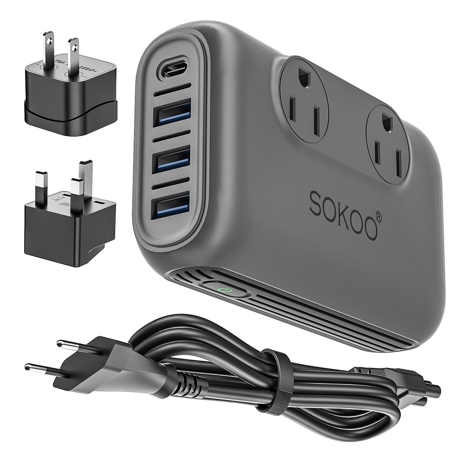 230W Step Down 220V to 110V Voltage Converter &International Travel Adapte