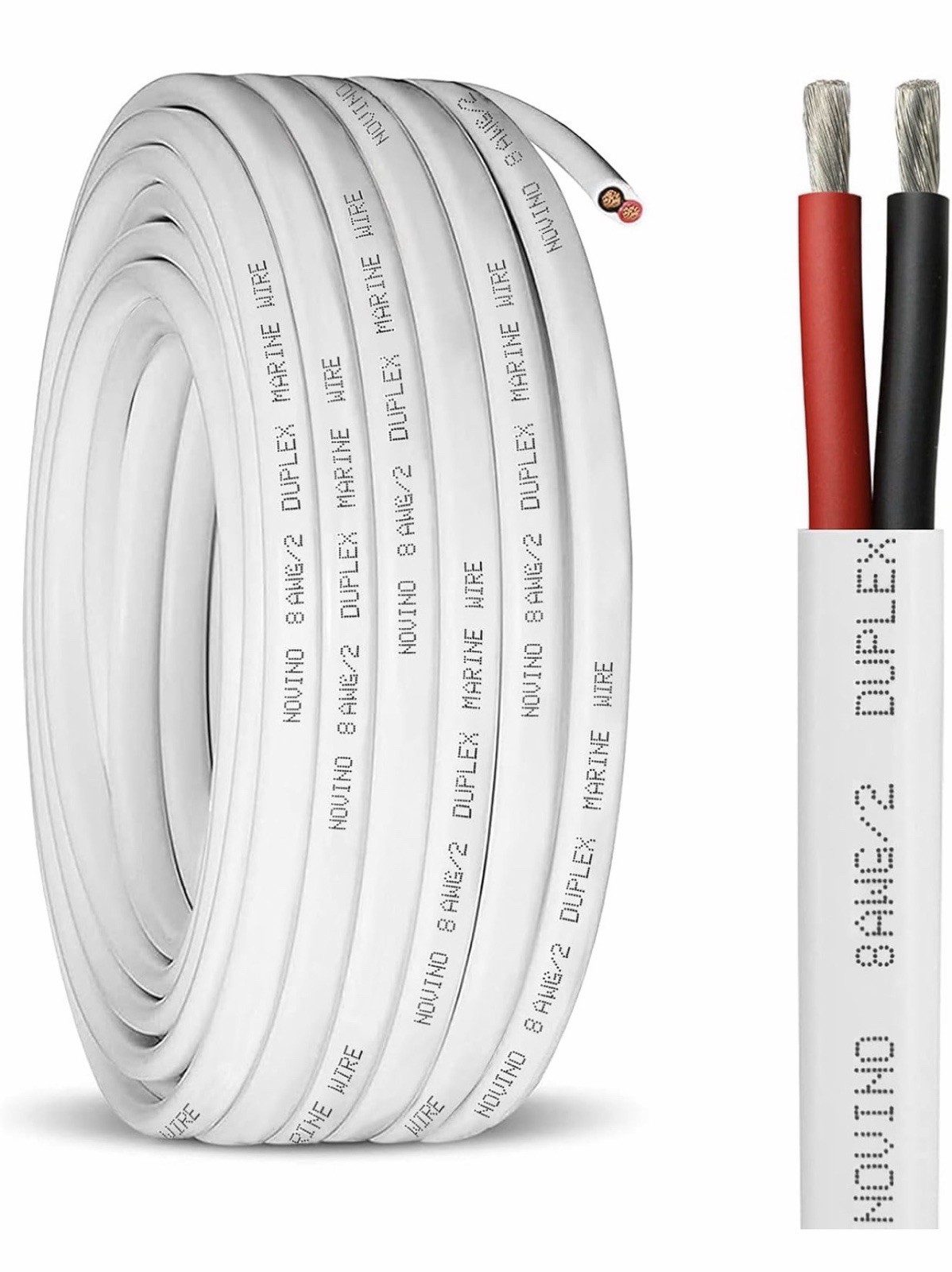 NEW Novino 8AWG/2 Duplex Marine Grade Wire 15ft PN: BC-112 – Tinned Copper RV