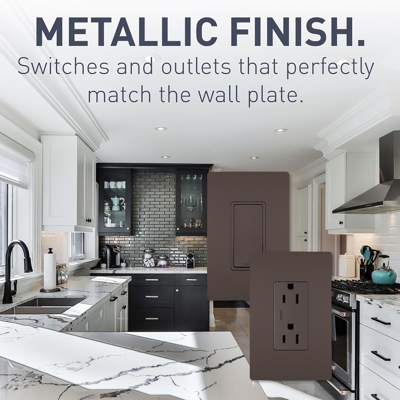 Dark Bronze Low Profile Wall Plate Modern Design Easy Install Scratch Resistant