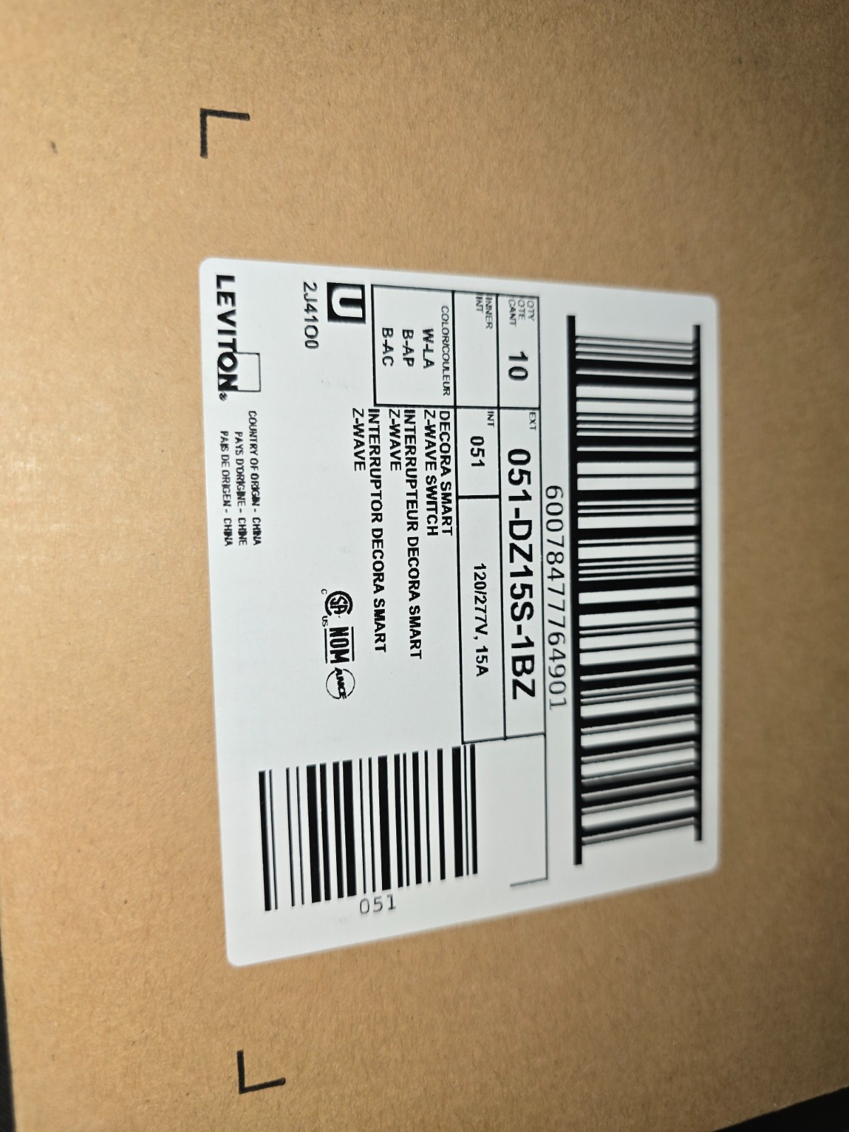 Leviton DZ15S-1BZ Bulk Pack Of 10