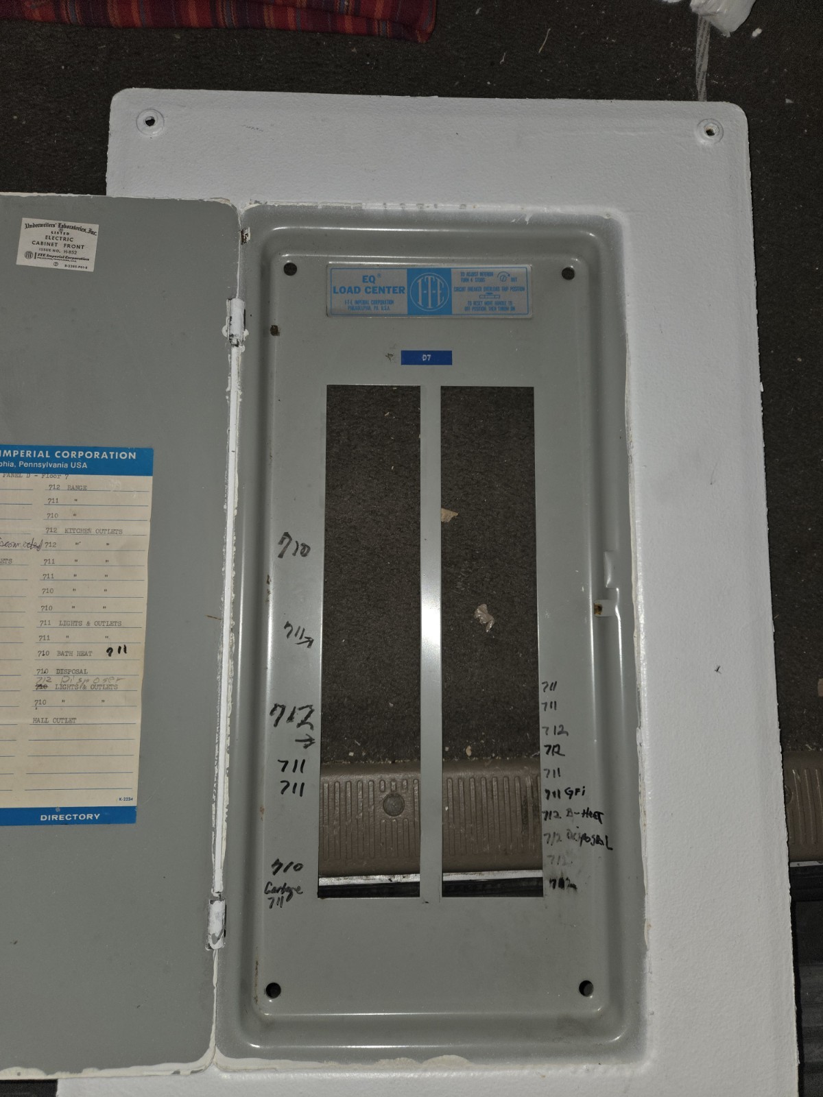 ITE Electric Cabinet Front Panel Cover Door Only Model H-852 25 1/4″ x 15 5/8″