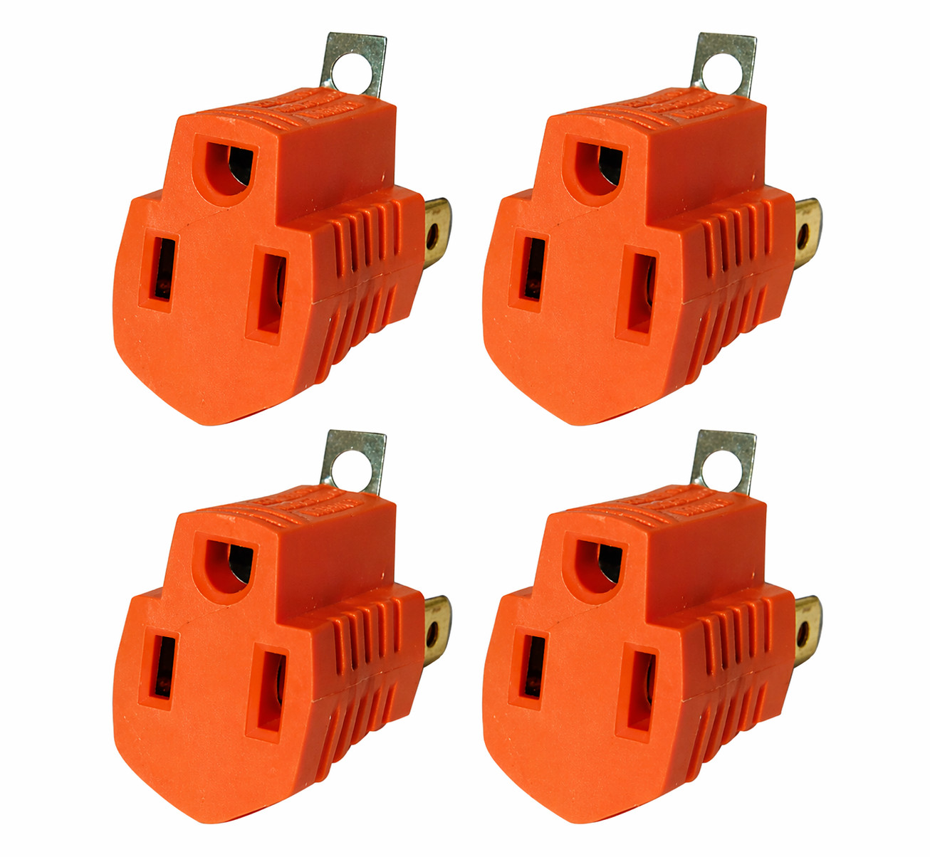 4 Pack Grounding Adapter 2-Prong to 3-Prong UL Listed