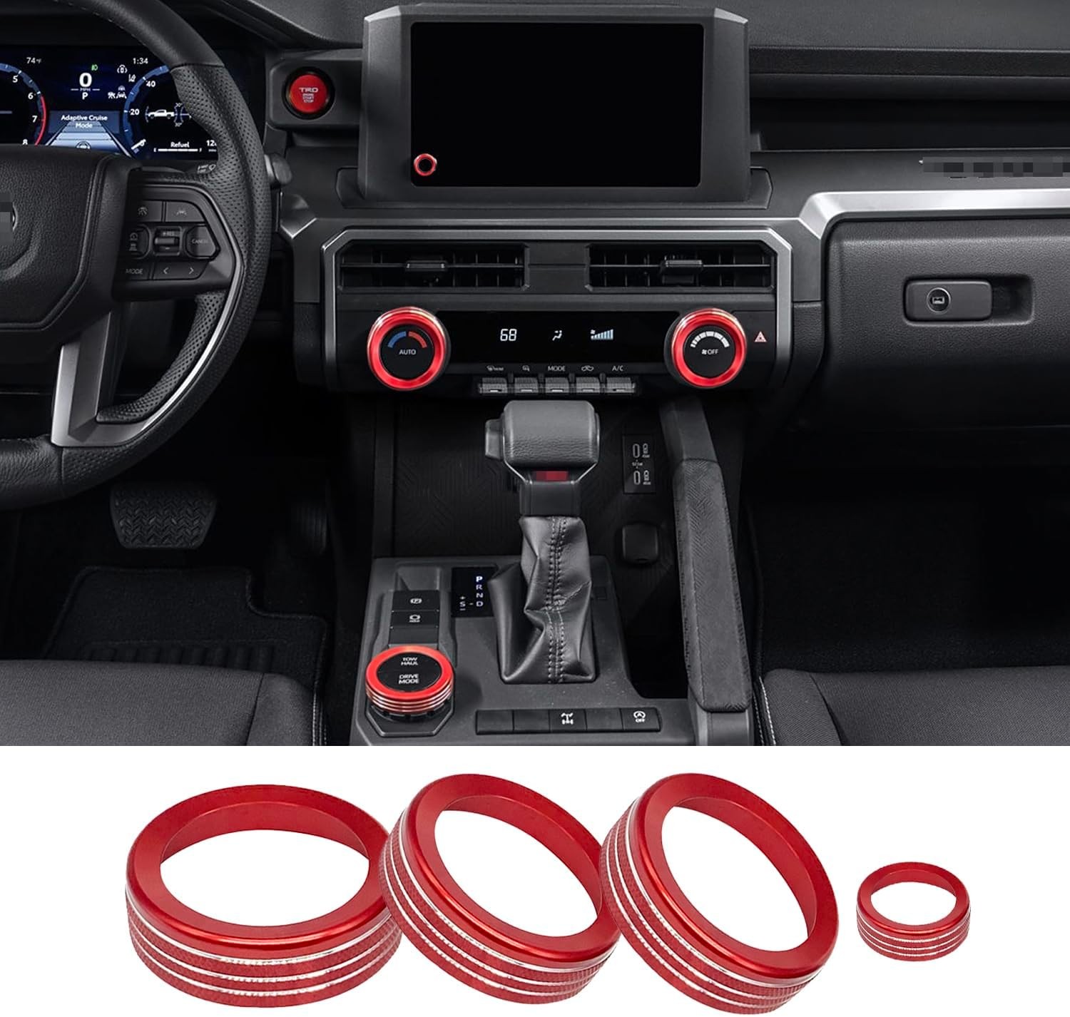 for Toyota Tacoma 2024 2025 Interior Accessories, for 8 Inch Display Red