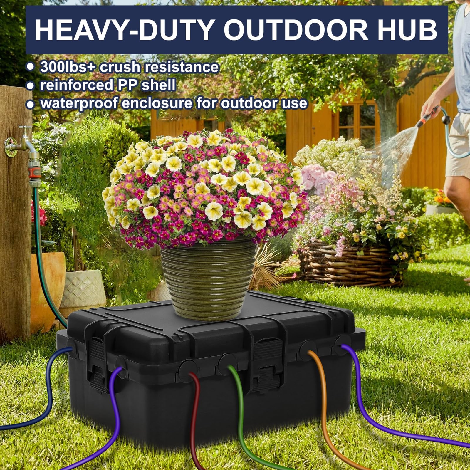 Large Outdoor Electrical Box Waterproof IP54 Extension Cord Cover Protect Power
