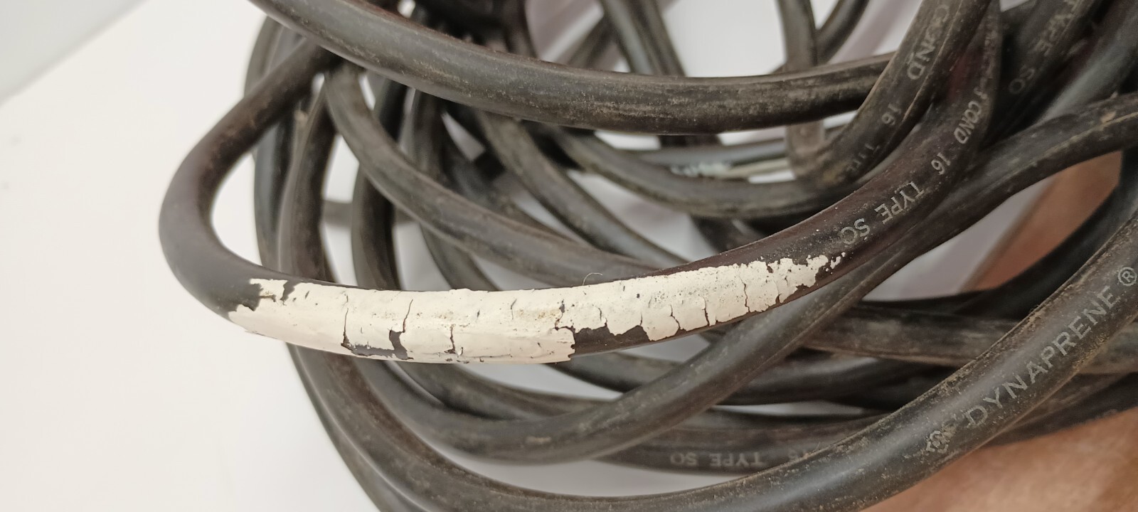 Vtg 5 Wire Leviton 53 ft extension cord metal outlet box cracked duplex no plug