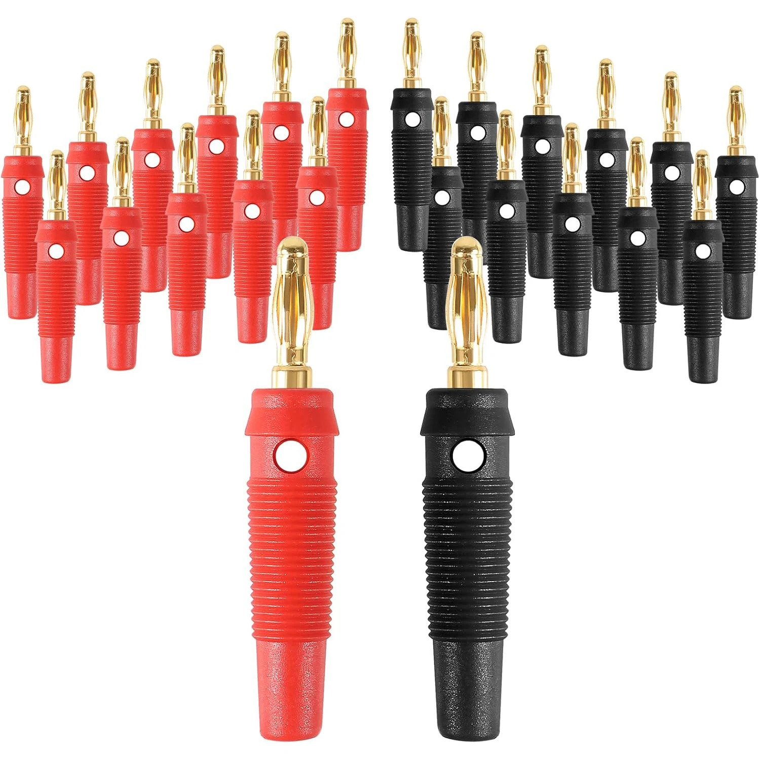 24Pcs 4mm Banana Plug 32A High Current Speaker Banana Plugs Stackable Screw Type