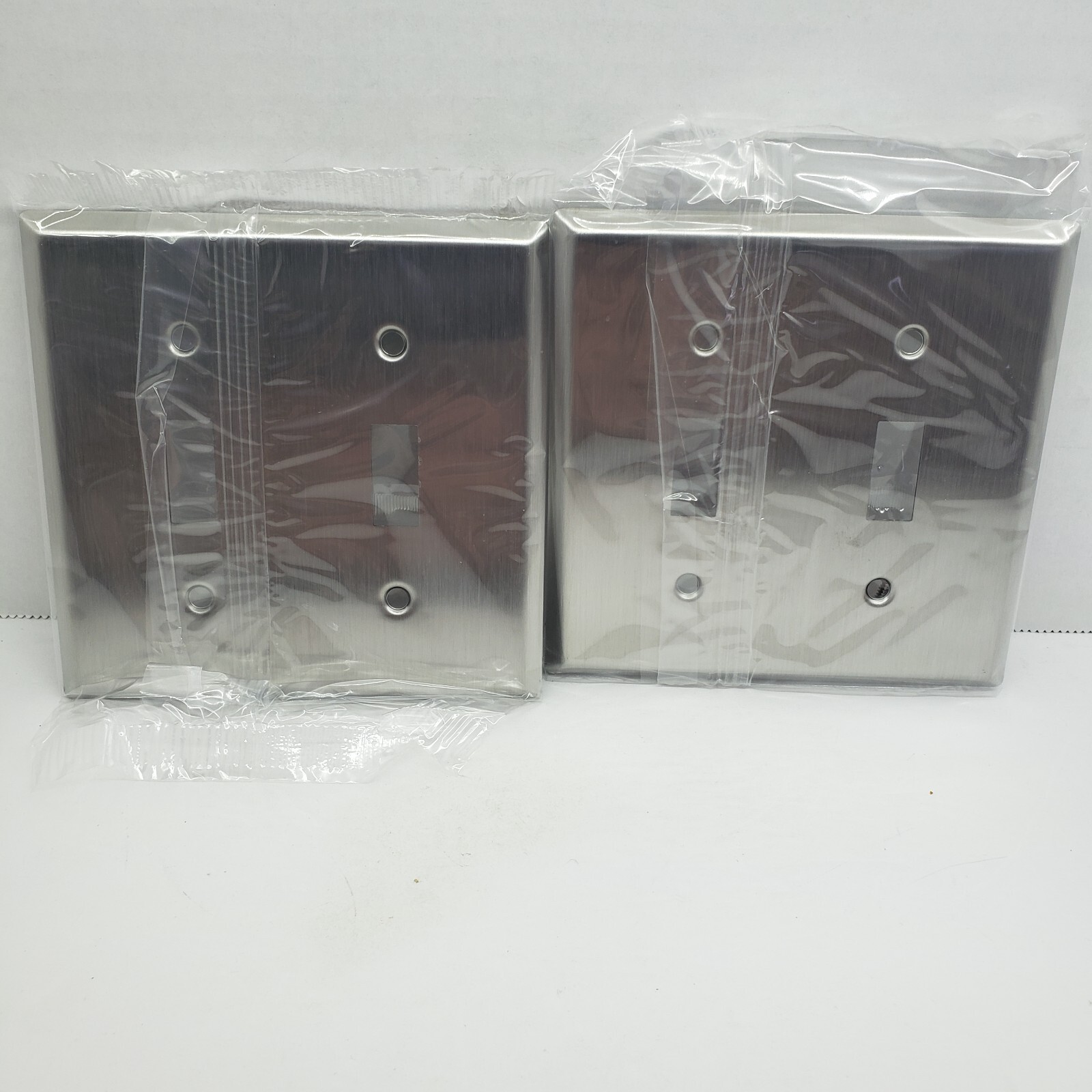 Mulberry 2-Gang Toggle Switch Wall Plate Cover Stainless Steel Lot of 2 #97072