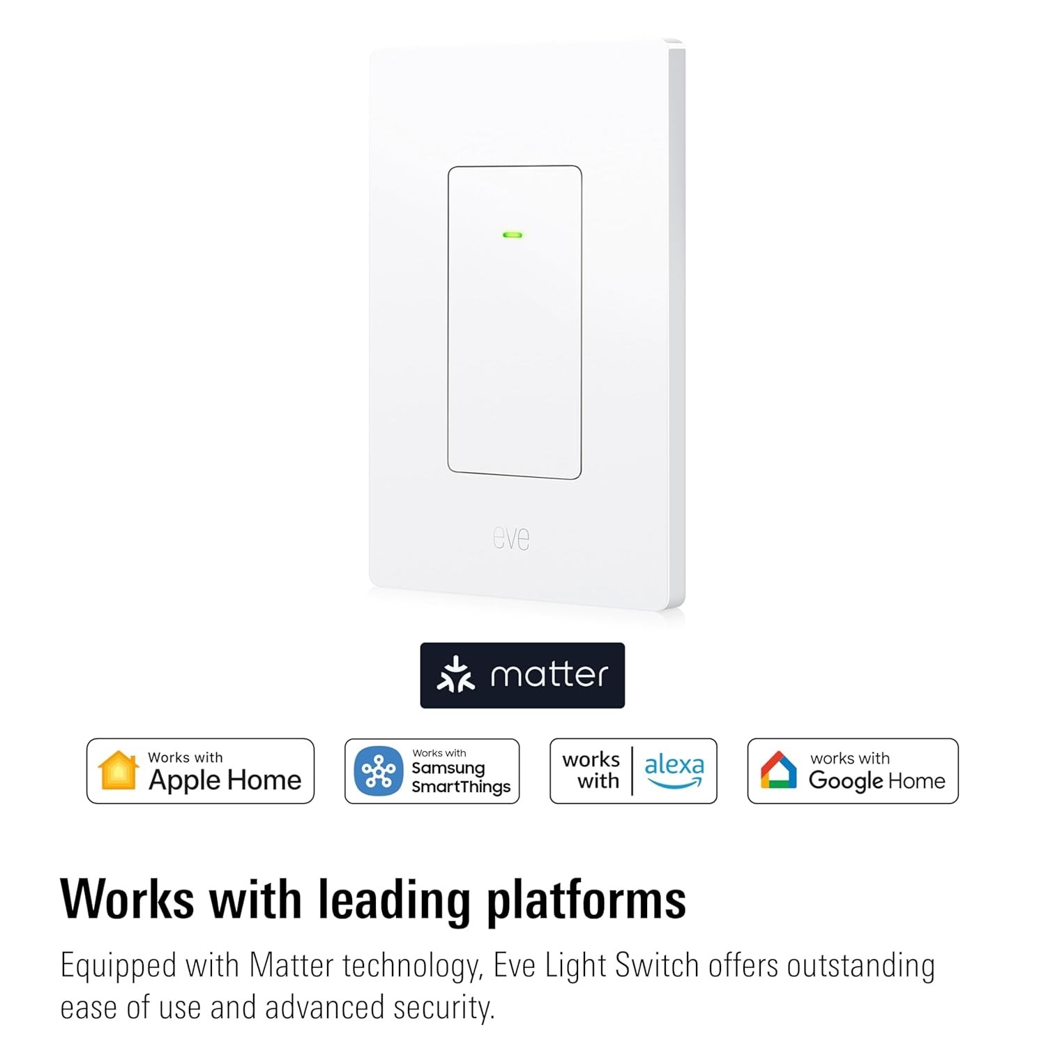 Eve Light Switch – Connected Wall Switch Apple HomeKit single alternating & …