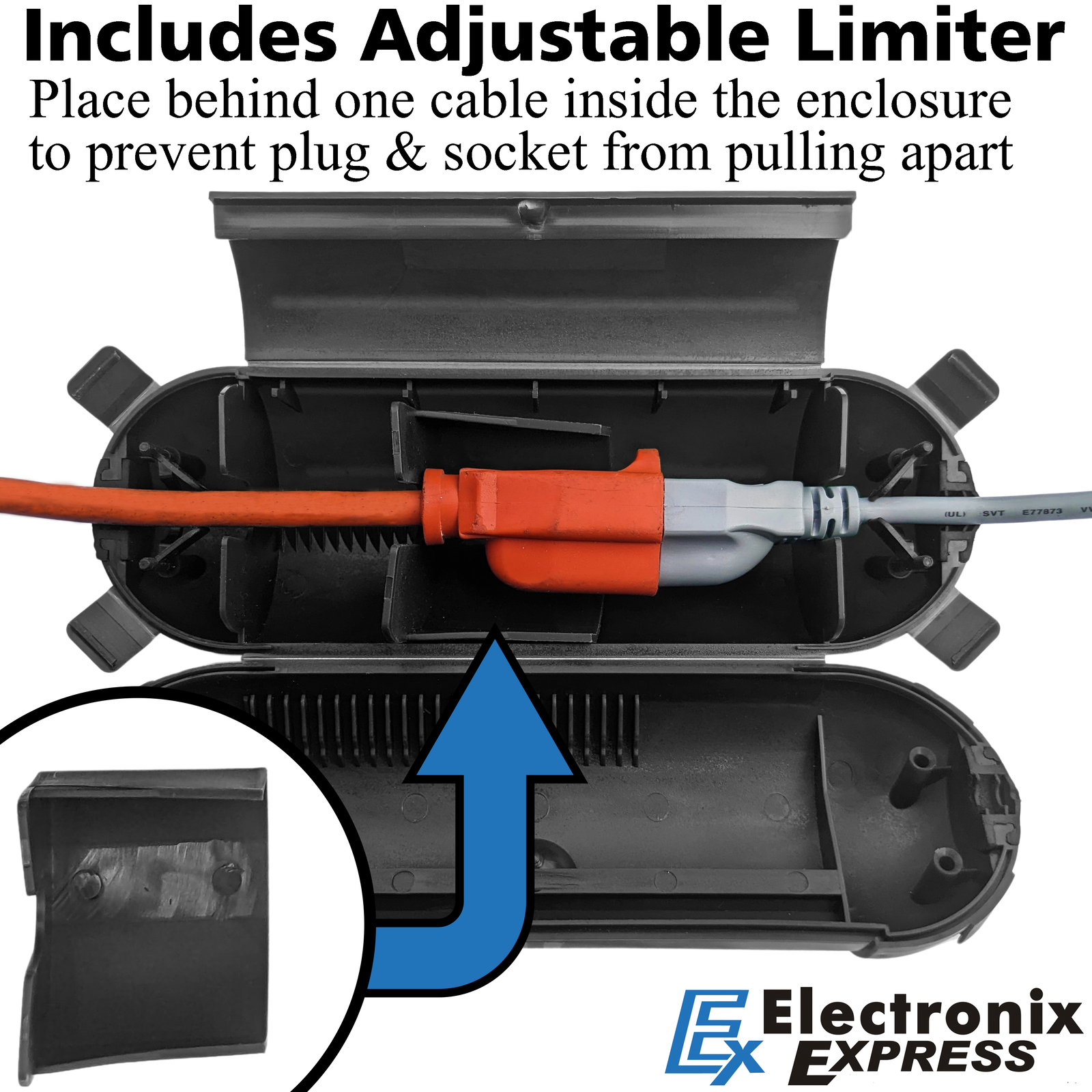 Weatherproof Electrical Extension Cord Cover, Splashproof Outdoor Enclosure