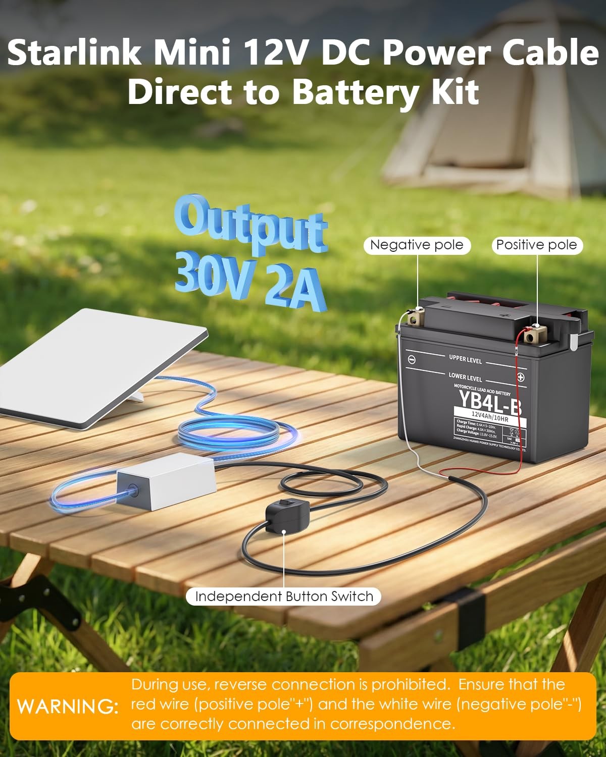 12V to 30V Step Up Converter 2A 12V-24V 30V Power Adapter for Starlink Mini
