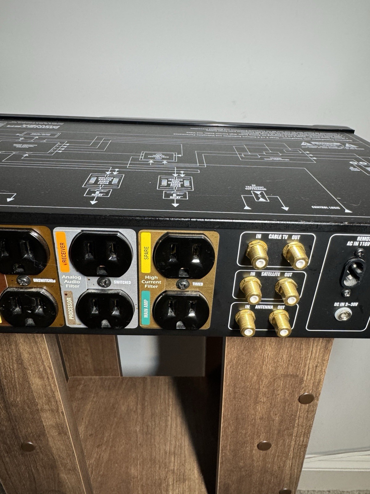 Monster Power HTS 2600 MKII Surge Protector Black/Silver – Great Condition