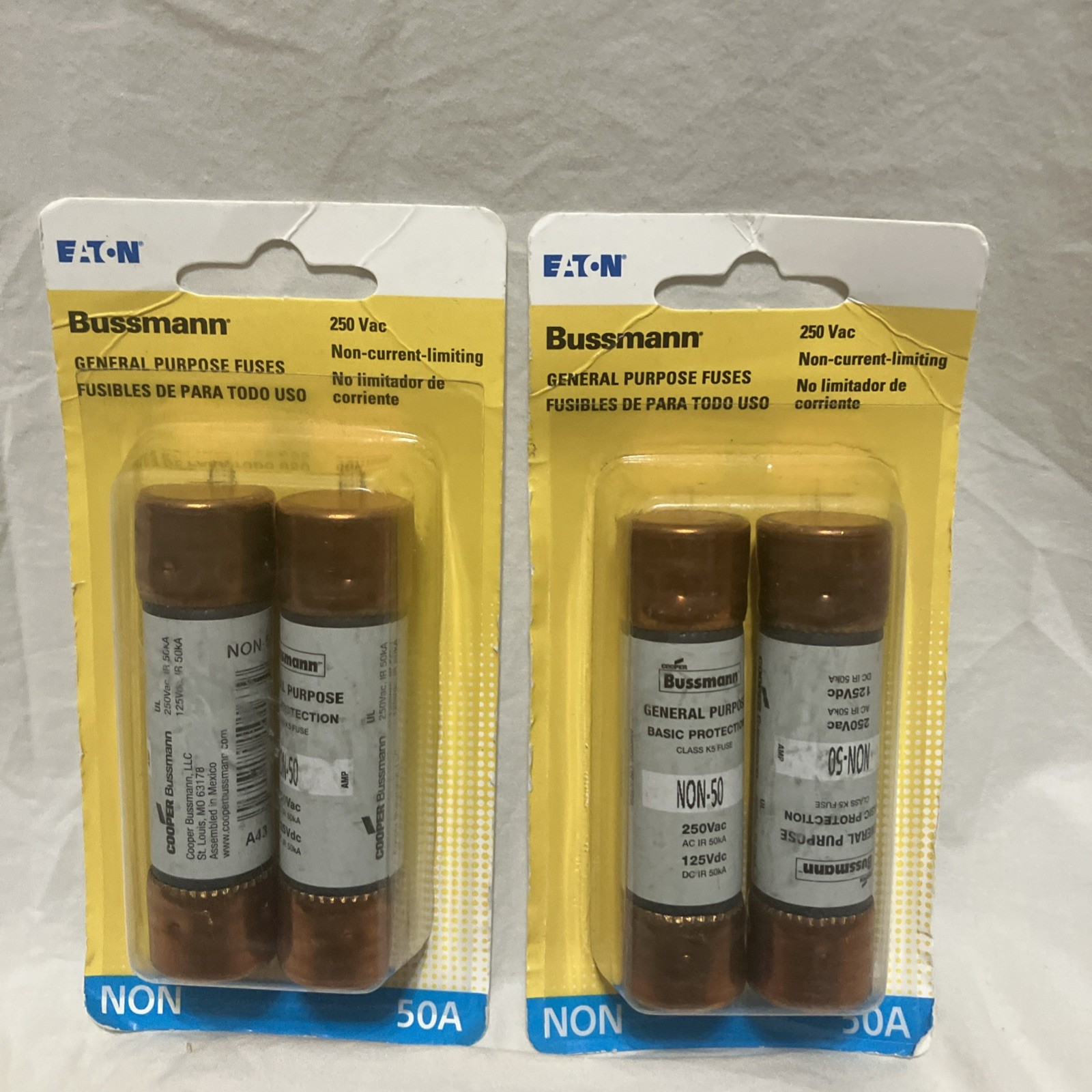 Eaton Bussmann BP/NON-50 50 Amp General Purpose Fuses 2 Packs