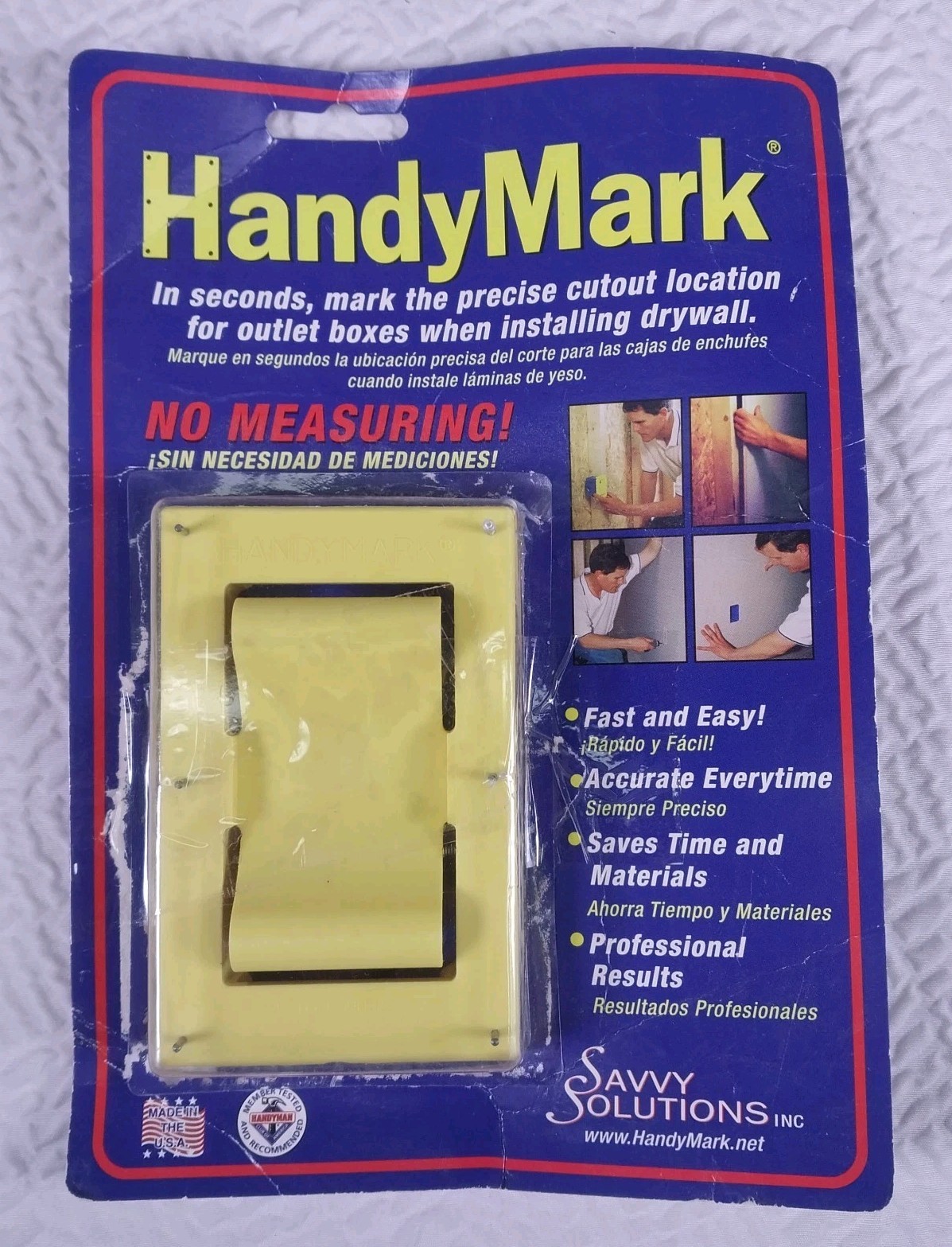 HandyMark Electrical Outlet Box Cutout Jig ABS Plastic Drywall Marking Tool USA