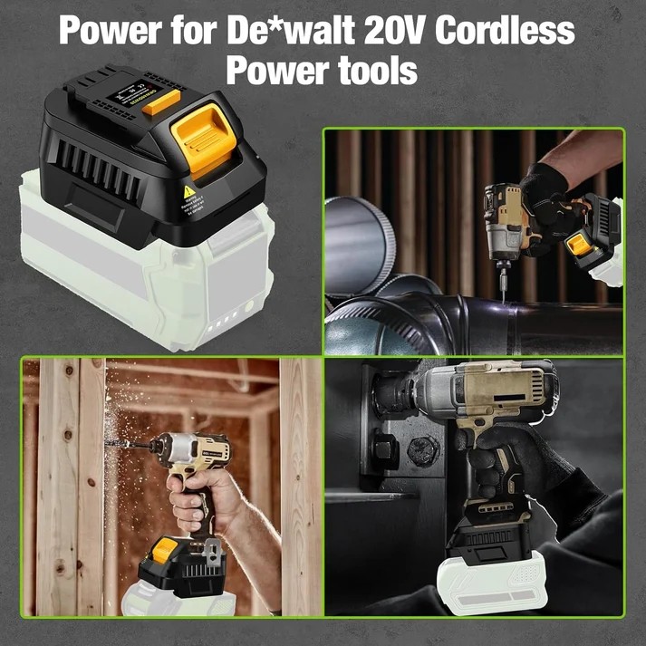 For Greenworks 40V Battery Convert to Work for Dewalt 20V Cordless Power Tool
