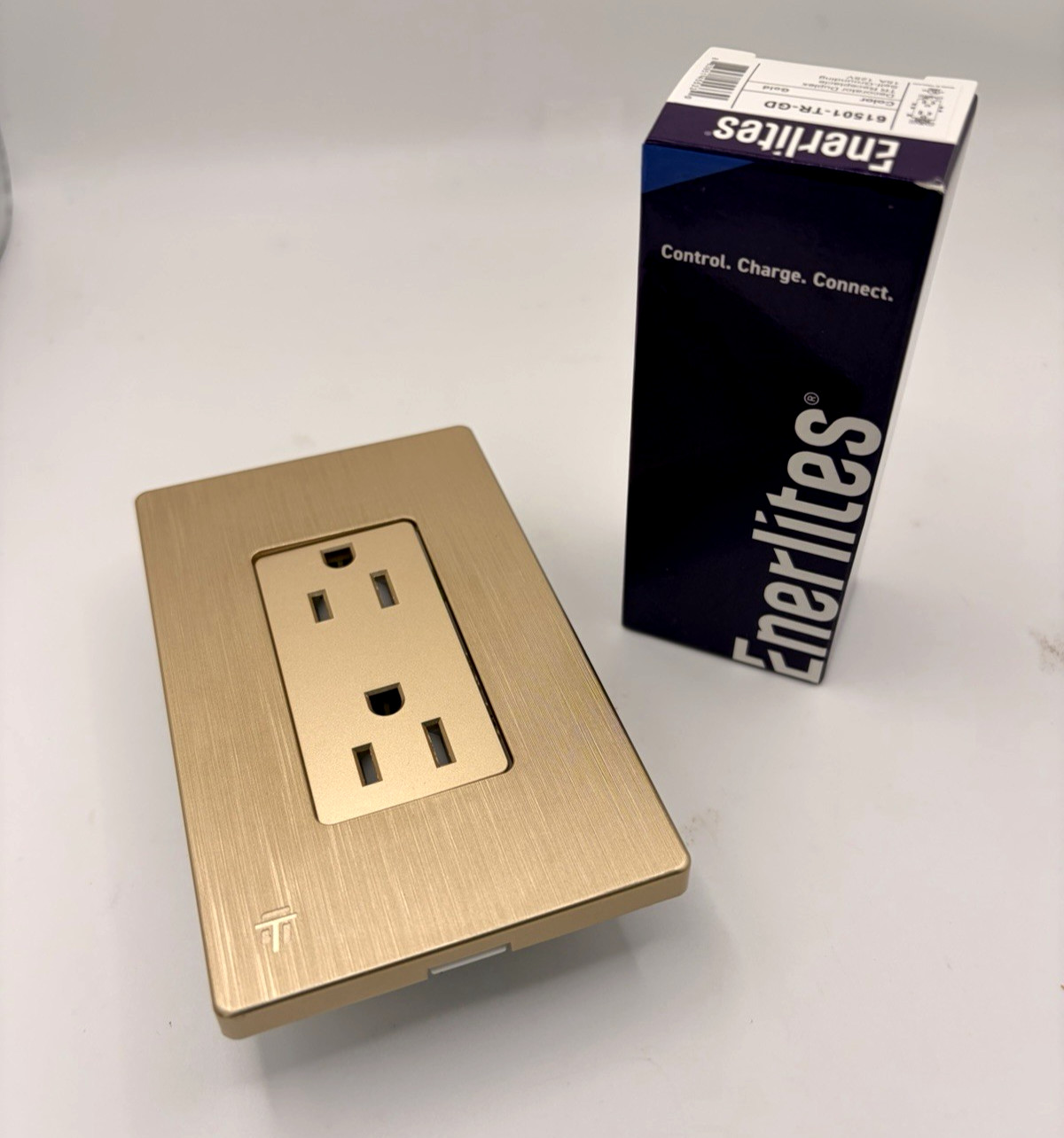 ENERLITES Elite Series Decorator Receptacle Outlets / Plate 10 Pack Brushed Gold