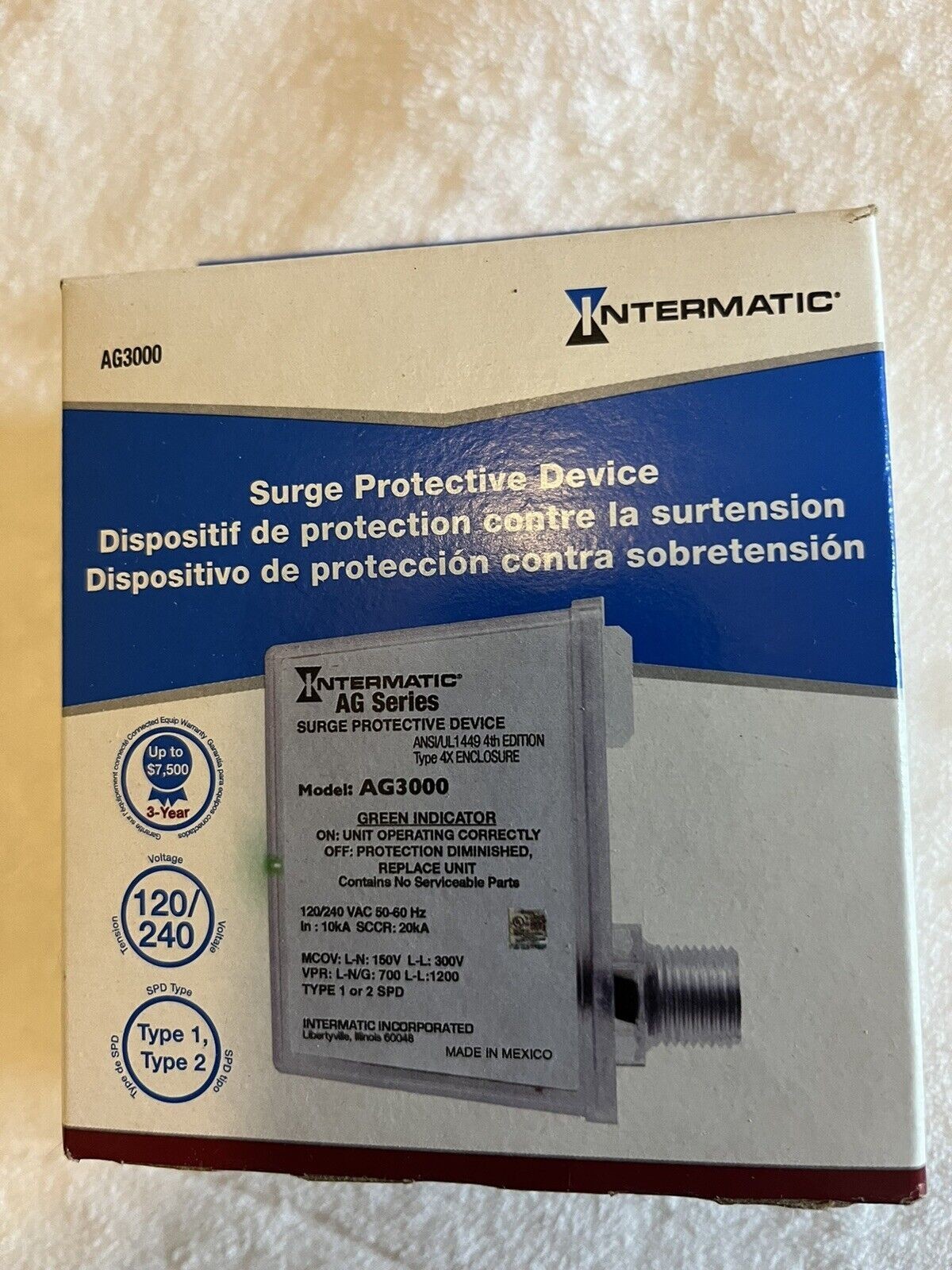 8 NEW Intermatic AG3000 120/240 VAC Universal HVAC Surge Protective Device NEW