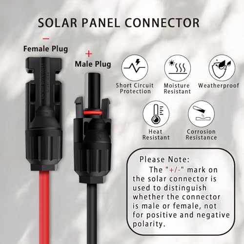 5FT 1.5M Solar Panel Adapter for Jackery, to DC 5.5×2.1mm 5FT-14+16AWG