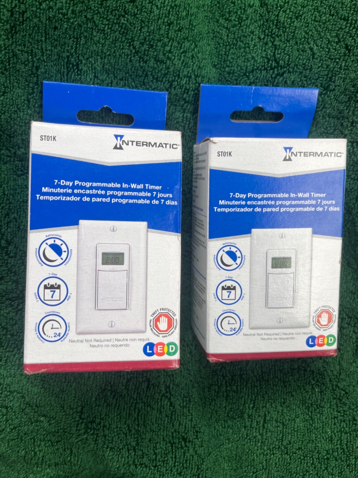 2 Intermatic ST01K Astronomic 7-Day Programmable Digital In-Wall Timer *NEW*