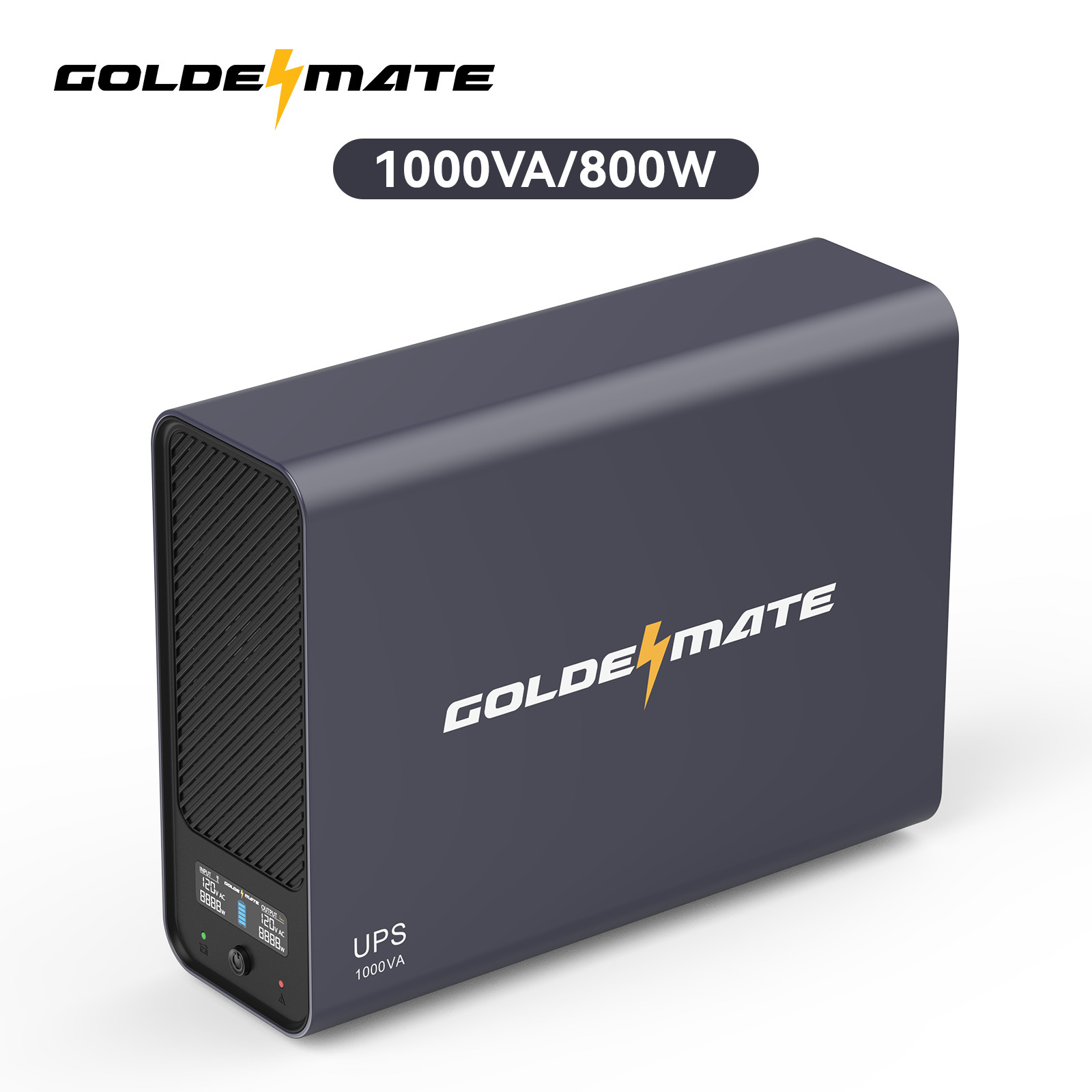 Goldenmate 1000VA 800W LiFePO4 UPS Battery Backup Pure Sine Wave