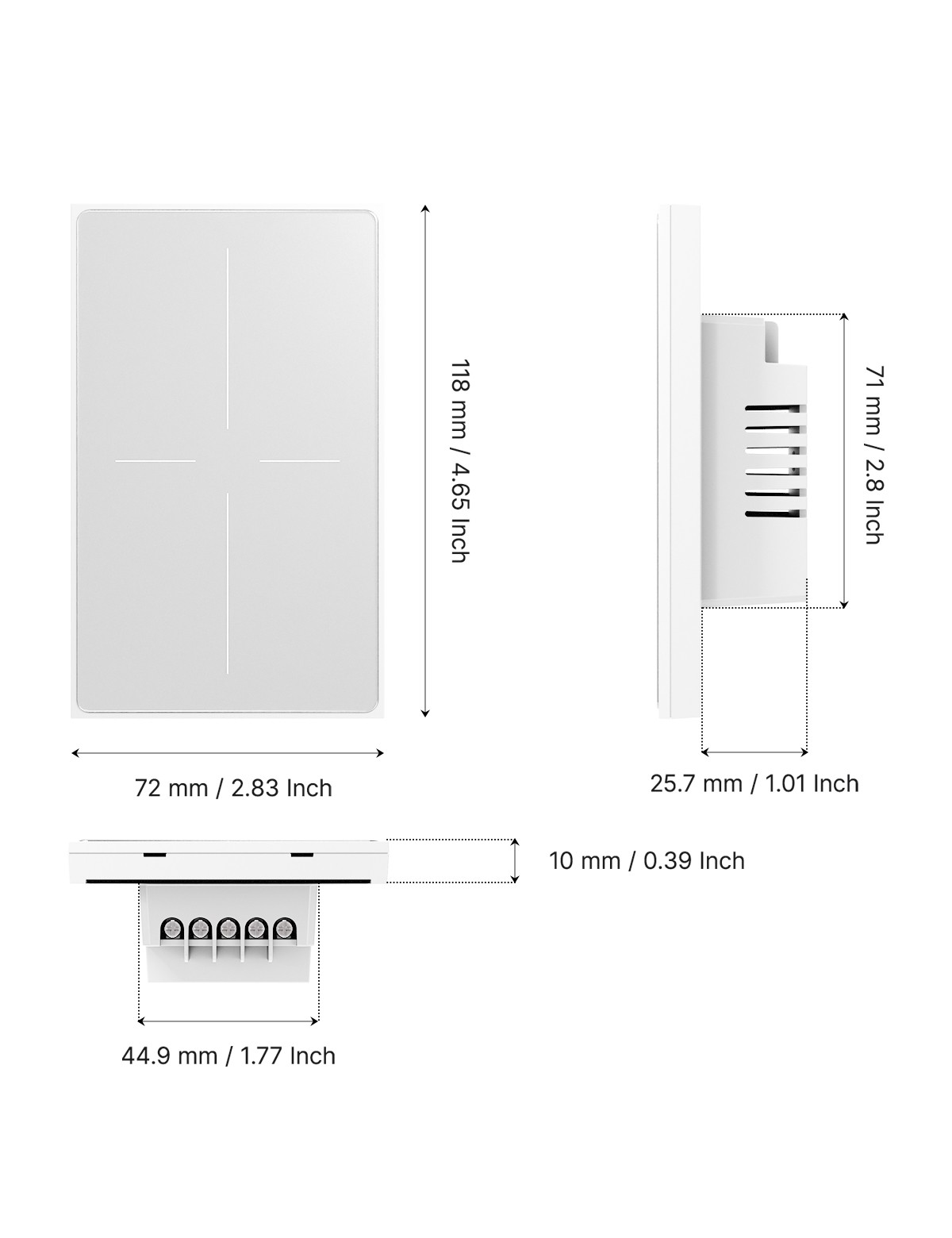 MOES WiFi Smart Wall Light Switch Full Touch Anti-Glare Panel Alexa Google App