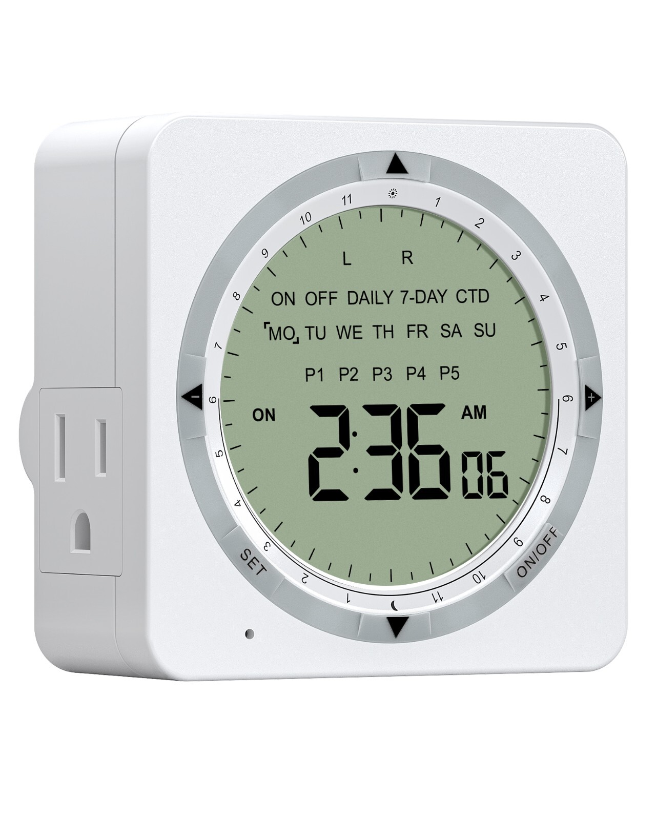DEWENWILS Light Timer for Indoor Lighting Daily/7-Day/CTD Outlet Timer 15A 1800W