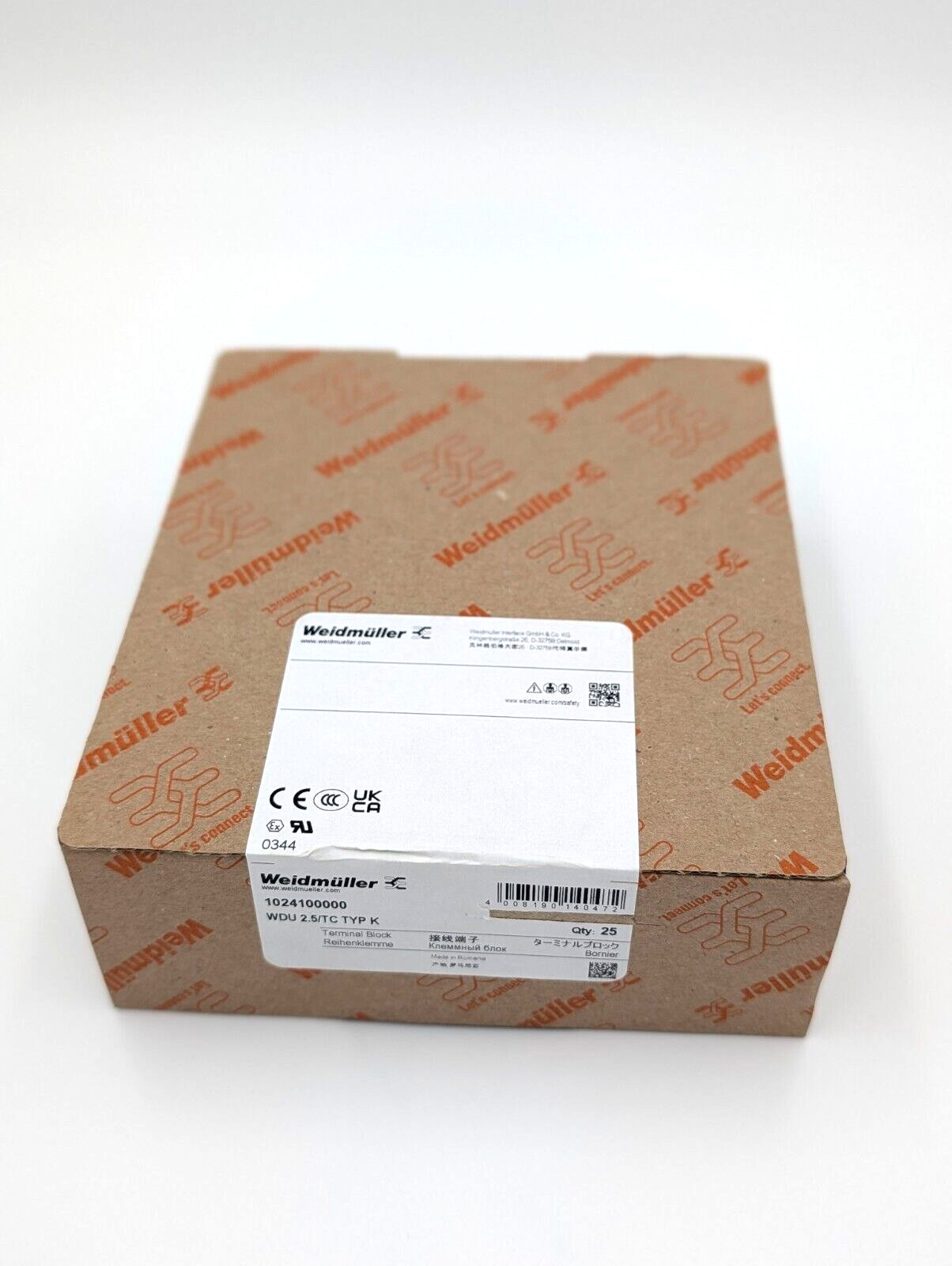 1024100000 WEIDMULLER WDU 2.5/TC TYP K Thermocouple Terminal Pack of 25 IN STOCK