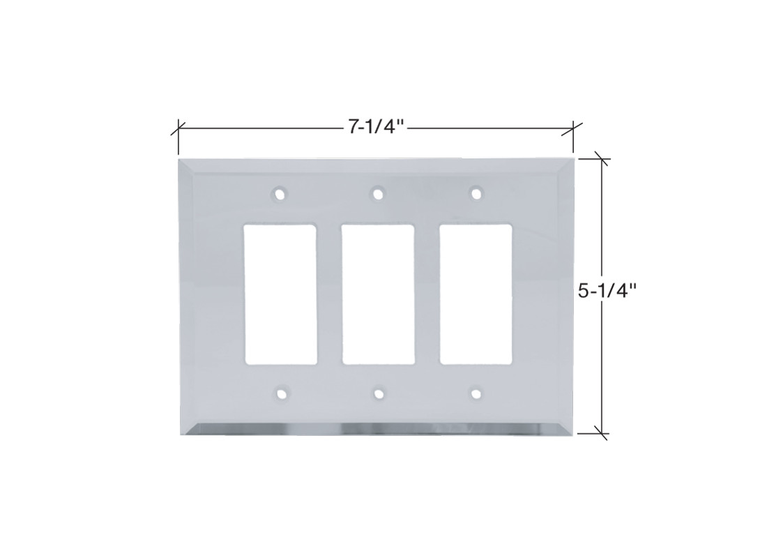 FHC MP16C Clear Triple Decorator/Rocker Glass Mirror Plate