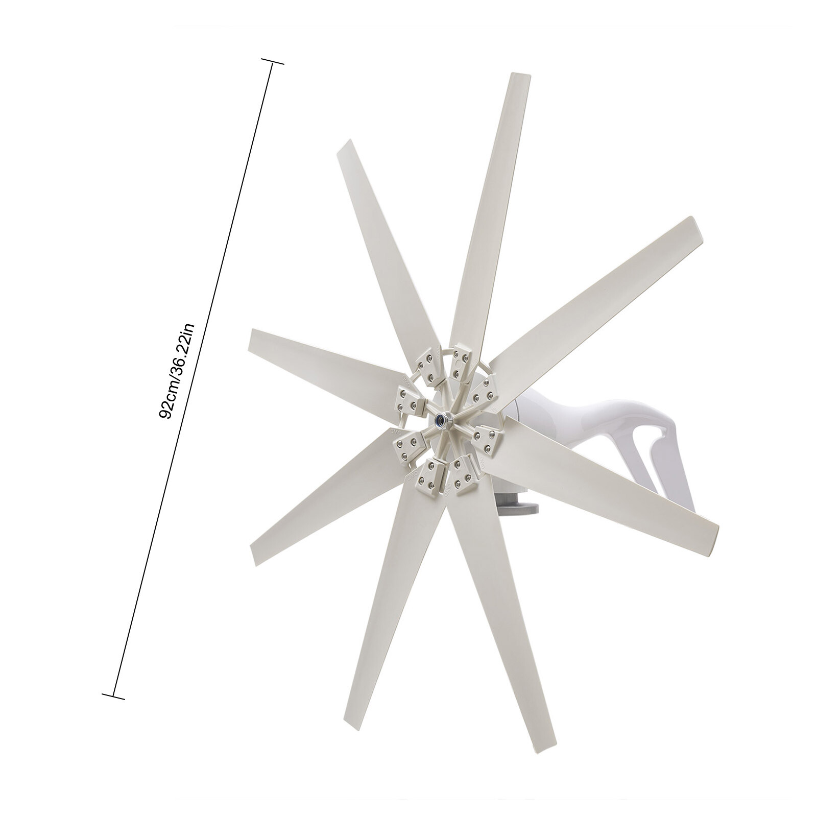 Fit for Home Power Max.650W 8-Blade Wind Turbine Generator w/ Charger Controller