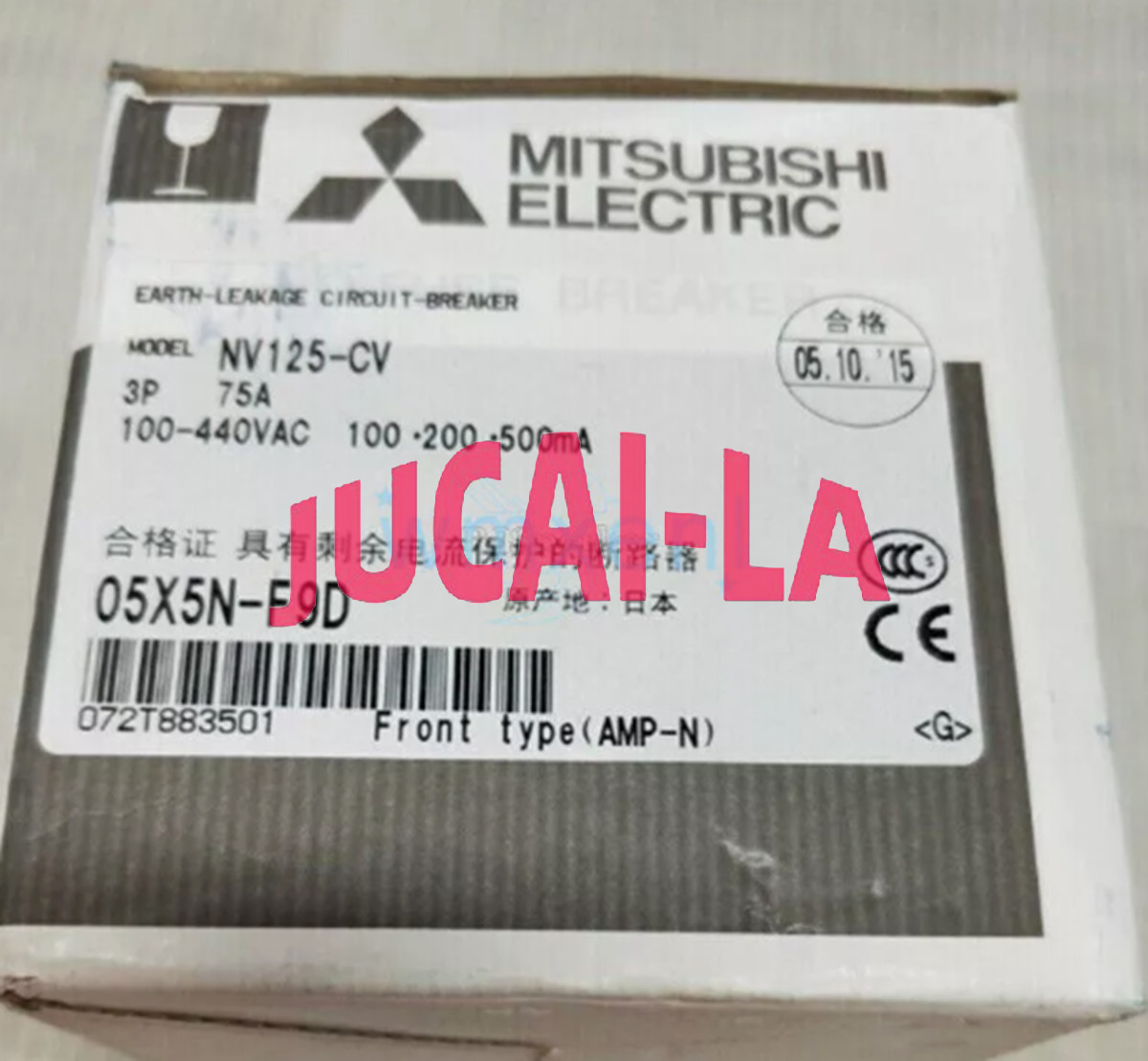 MITSUBISHI NV125-CV Circuit Breaker 3P 80A/100A/125A NO 100-200-500mA 1PC New