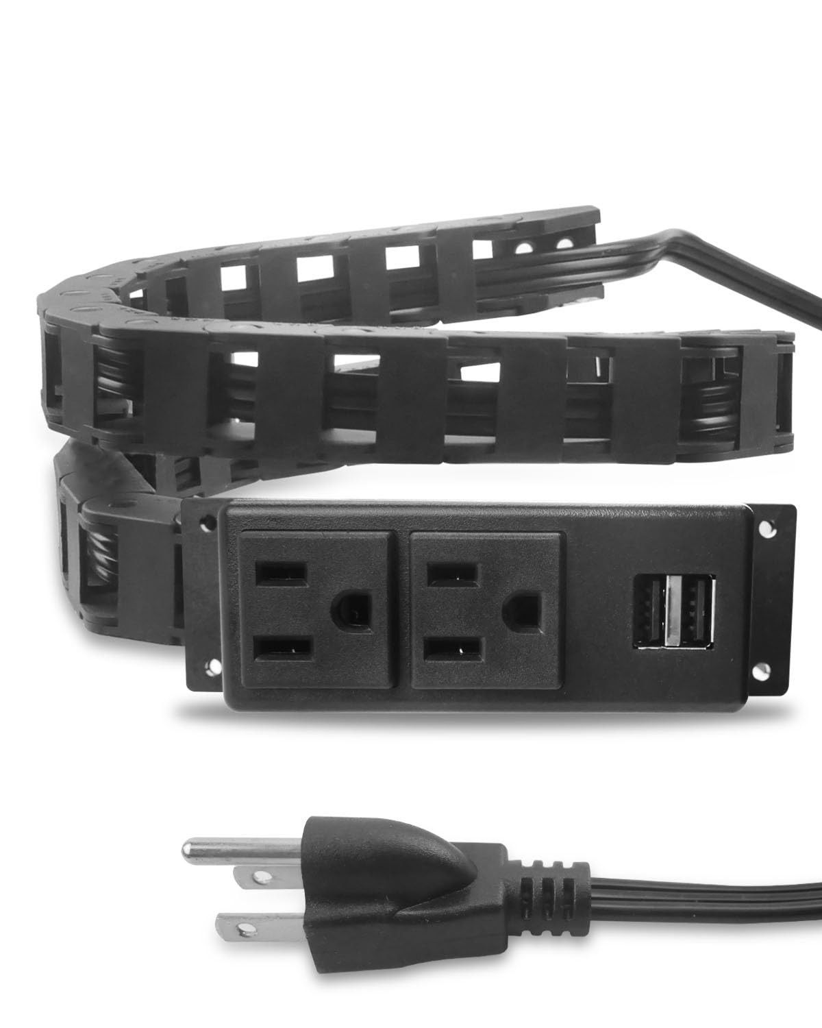 Drawer Outlet Kit with 2 15Amp AC Outlets 5V2A USB-A for Bathroom Bedroom Kitche