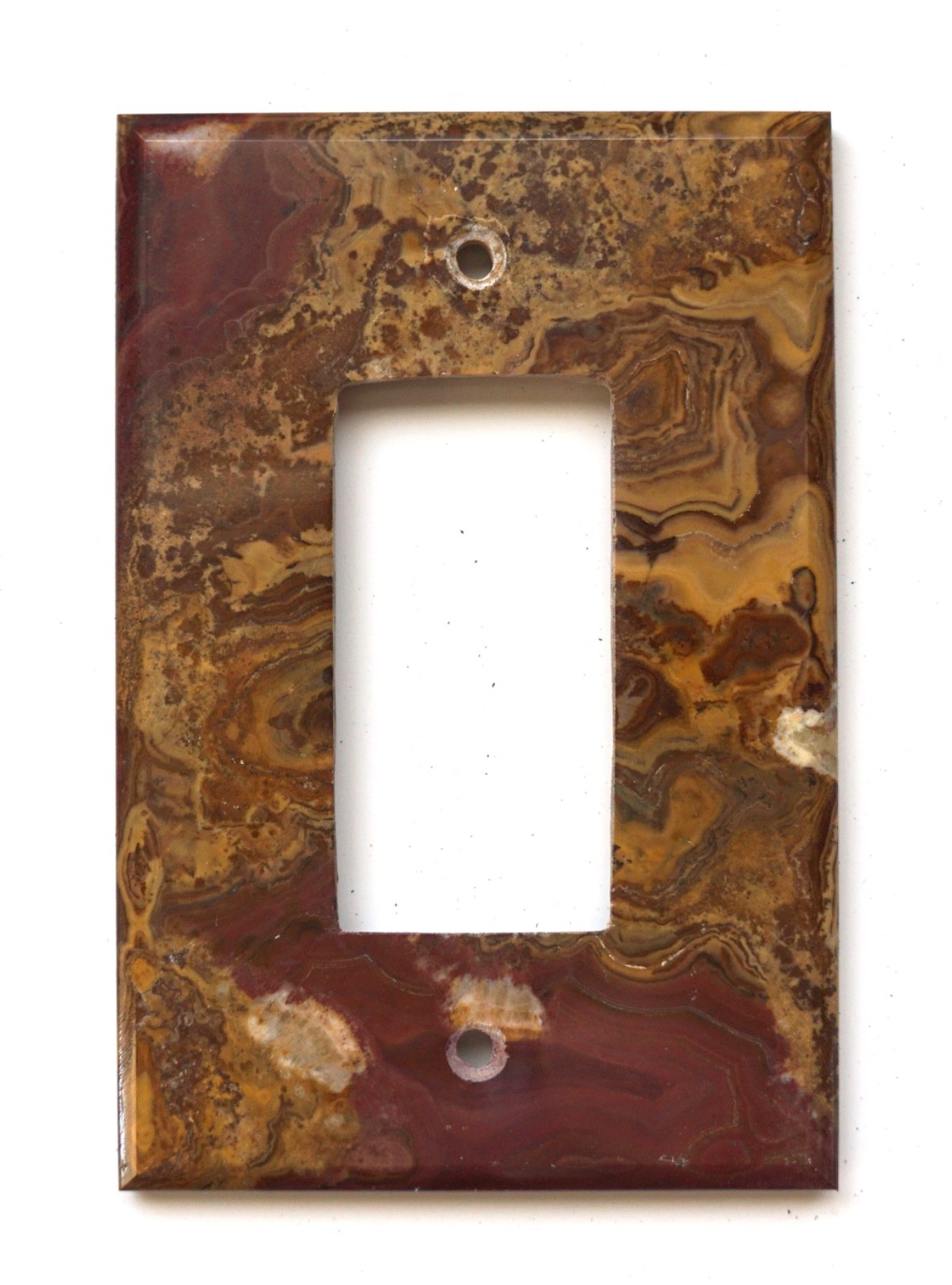 RED & GOLD ONYX – Single Rocker Switchplate (Rb11) – NEW ITEM!