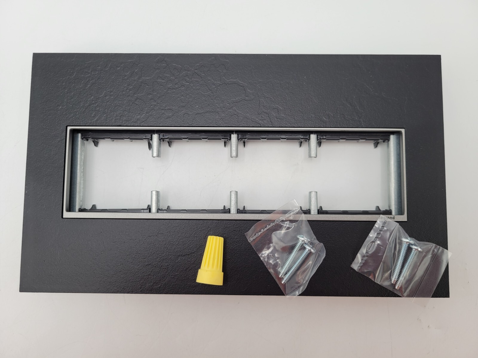 Legrand AWM4GHFBK1 Hubbardton Forge Black Steel Indoor 4-Gang Square Wall Plate