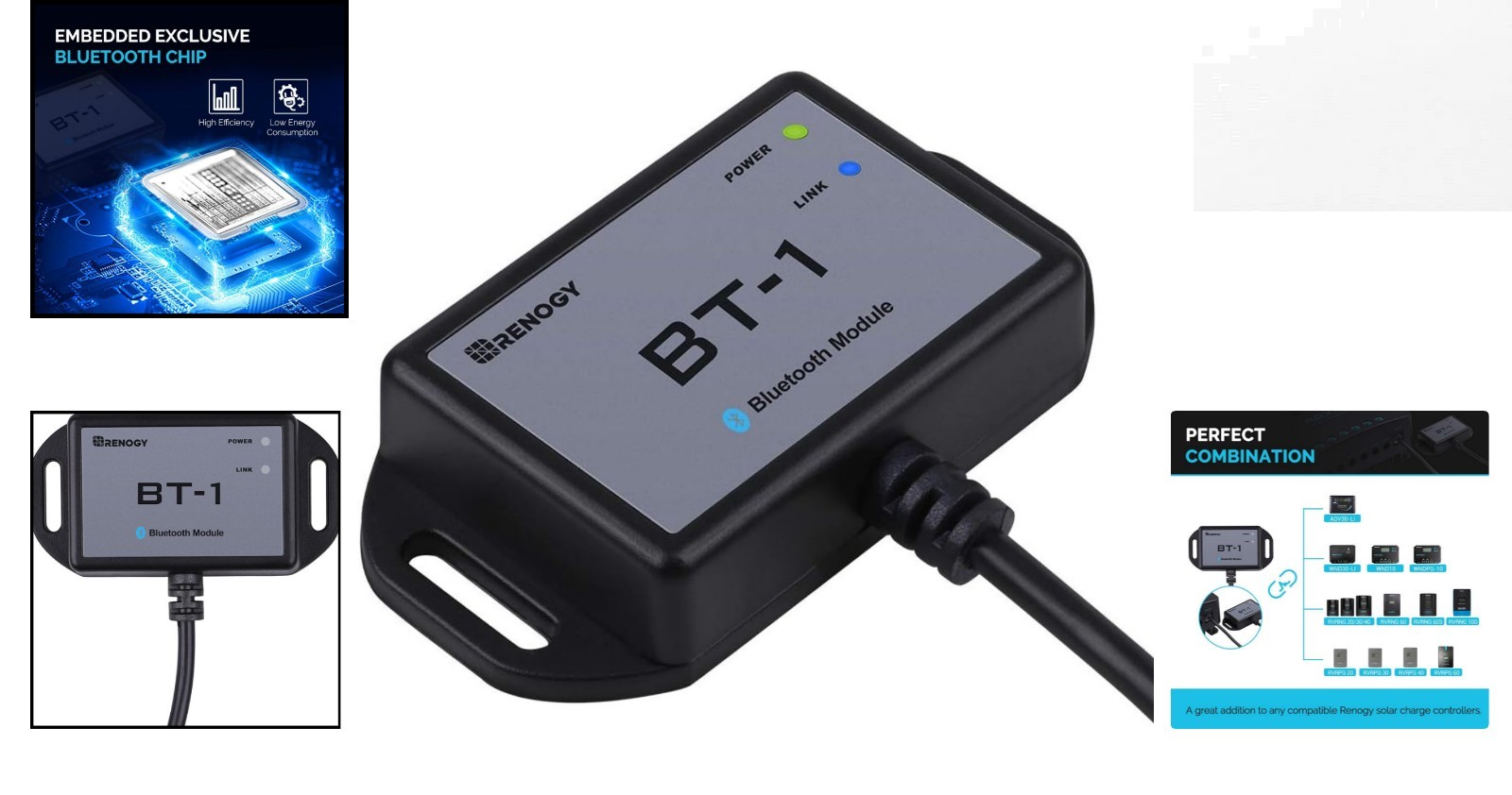 BT-1 Bluetooth Solar Monitor for Renogy Wanderer/Adventurer Controllers,