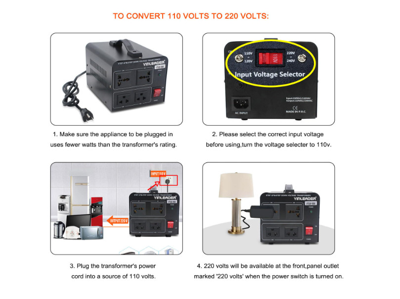 Convertidor de Voltaje 1000W Bidireccional 110V/220V con Protección Segura