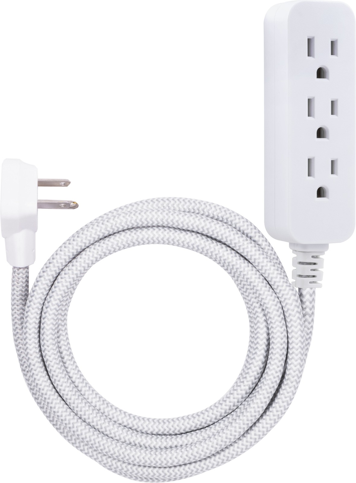 10ft. 3-Outlet Extension Cord, White/Gray – 39624