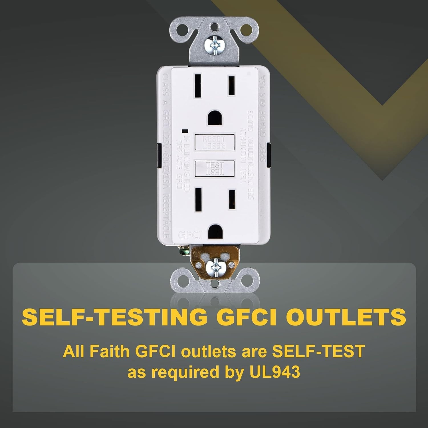 Slender 15A GFCI Duplex Outlets with LED Indicator – 3 Pack Safety Upgrade