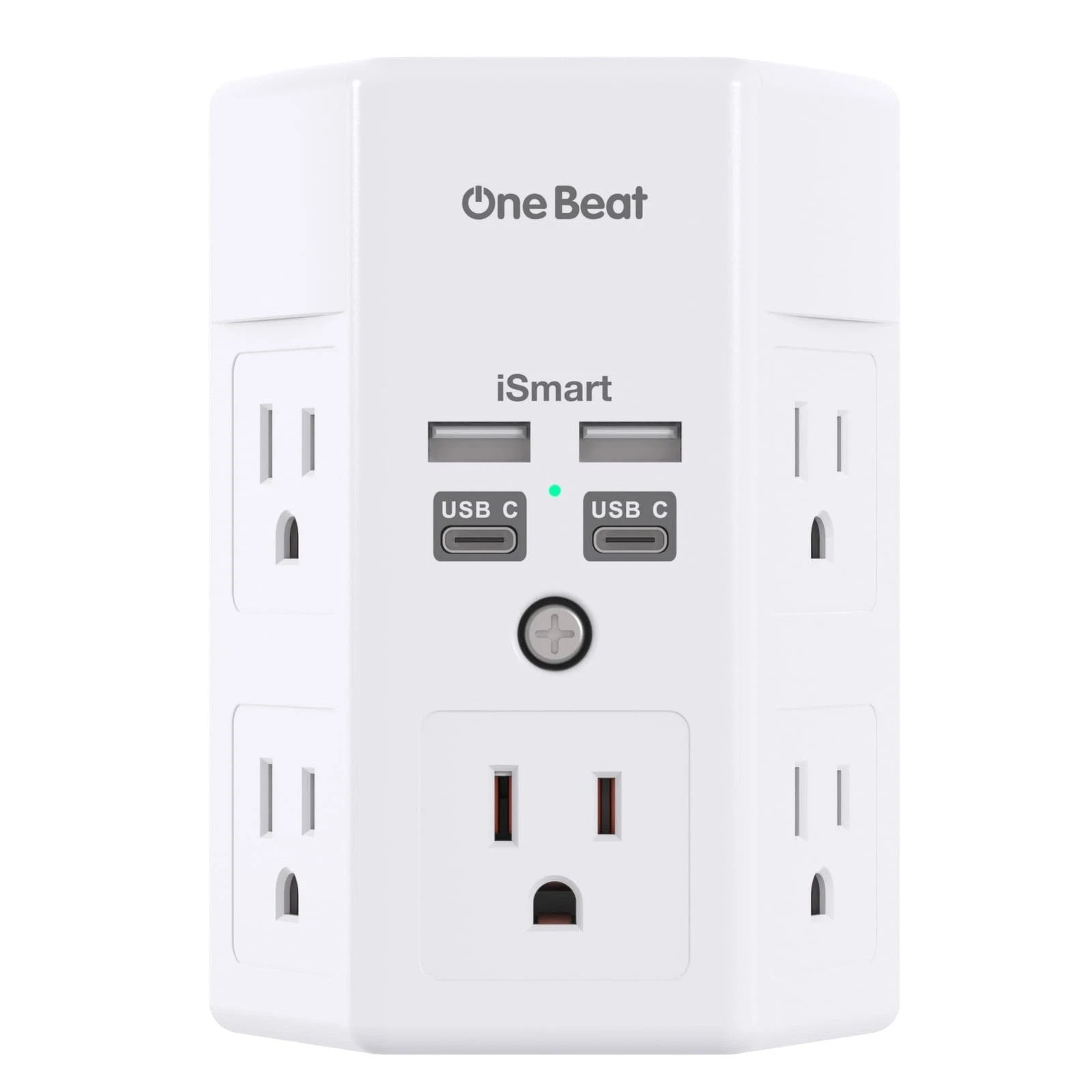 One Beat 1680J 3 Side Power Strip Multi Plug Expander, Surge Protector, 5 Outlet