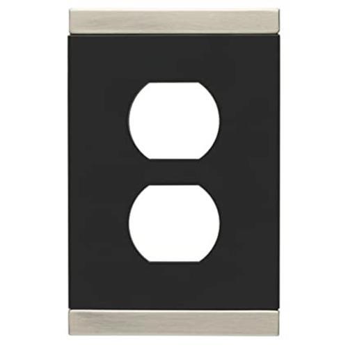 Basic Stripe Single Duplex Satin Nickel and Black