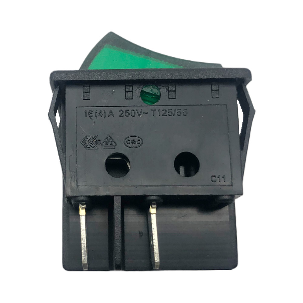 Canal R Series Rocker Switch Green Double Pole 20A 16A 125V 250V