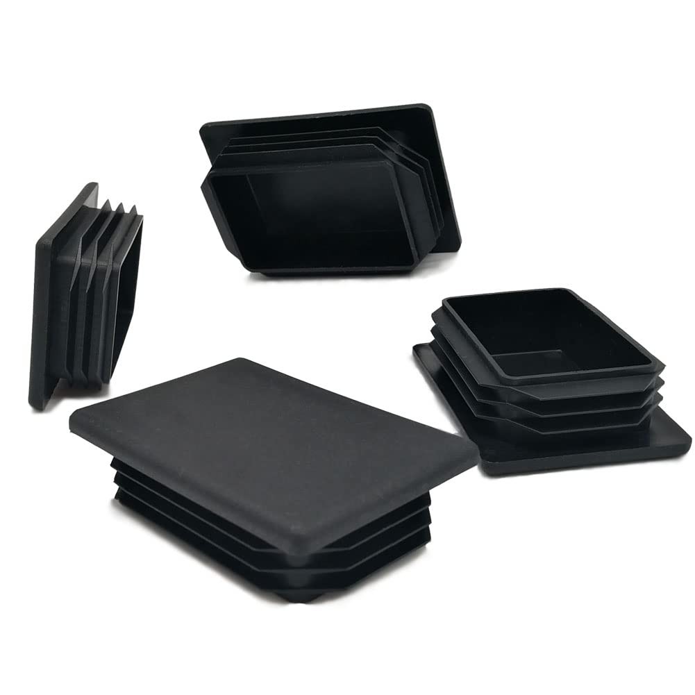 4 Pack 2 x 3 Inch Rectangle Plastic Plug Insert, 50mm×75mm 2 x 3 inch, Black