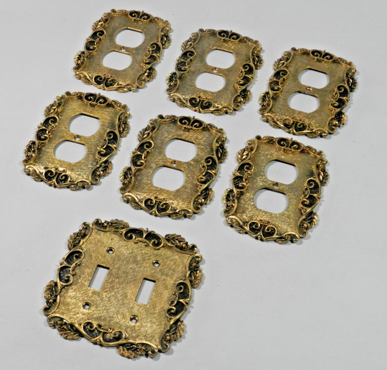 Vintage Brass Ornate Switch Plate Outlet Cover Lot