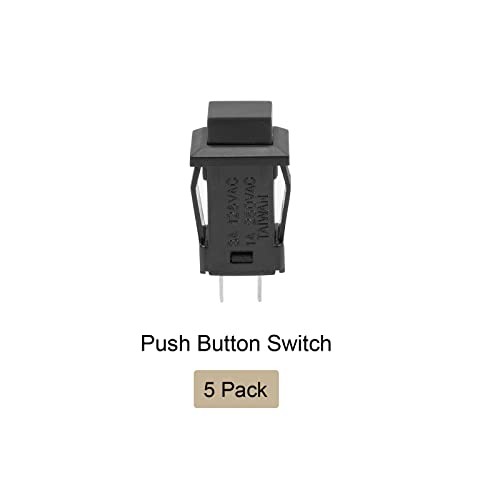 Push Button Switch 1NO Latching Square Button, [for Light Relay] – 12mm 5 Black